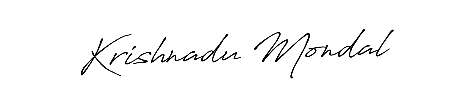 Create a beautiful signature design for name Krishnadu Mondal. With this signature (Antro_Vectra_Bolder) fonts, you can make a handwritten signature for free. Krishnadu Mondal signature style 7 images and pictures png