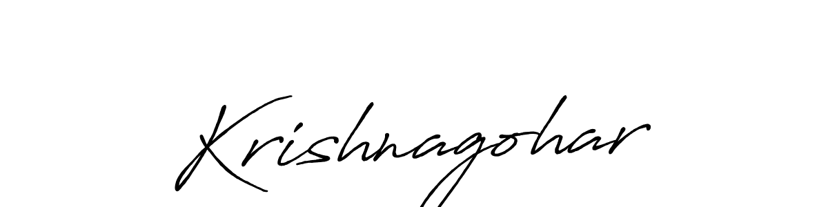 How to make Krishnagohar name signature. Use Antro_Vectra_Bolder style for creating short signs online. This is the latest handwritten sign. Krishnagohar signature style 7 images and pictures png