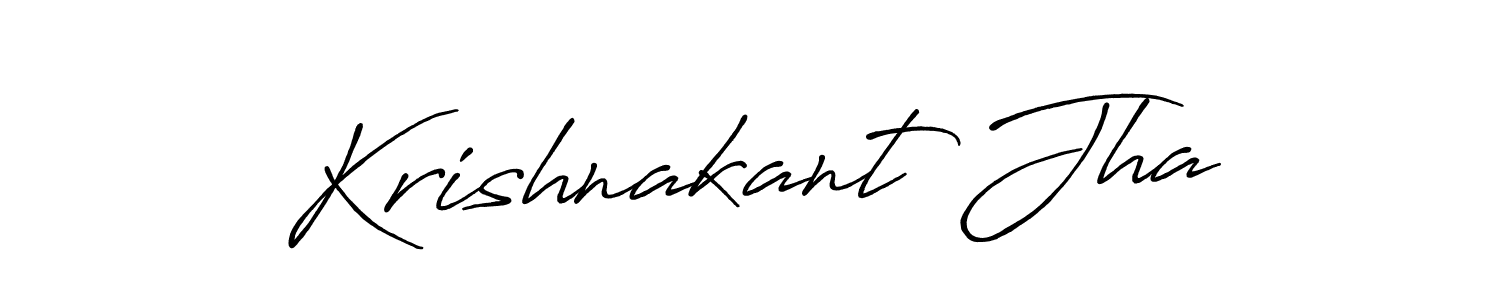 How to make Krishnakant Jha name signature. Use Antro_Vectra_Bolder style for creating short signs online. This is the latest handwritten sign. Krishnakant Jha signature style 7 images and pictures png