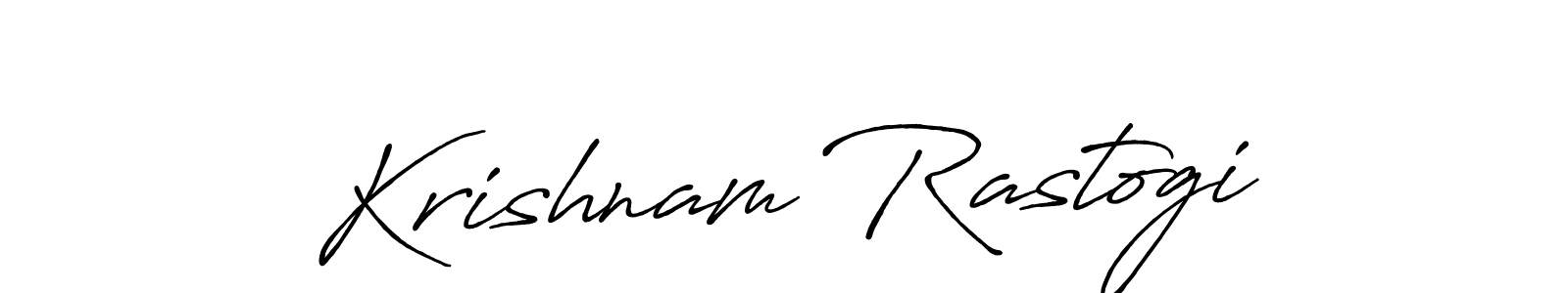 Create a beautiful signature design for name Krishnam Rastogi. With this signature (Antro_Vectra_Bolder) fonts, you can make a handwritten signature for free. Krishnam Rastogi signature style 7 images and pictures png