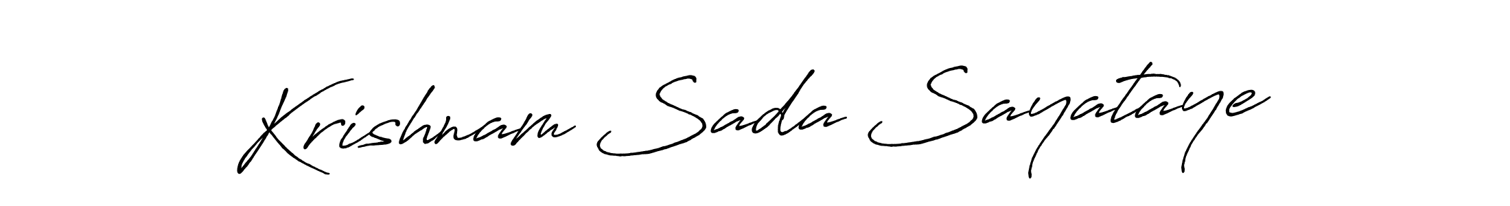 Create a beautiful signature design for name Krishnam Sada Sayataye. With this signature (Antro_Vectra_Bolder) fonts, you can make a handwritten signature for free. Krishnam Sada Sayataye signature style 7 images and pictures png