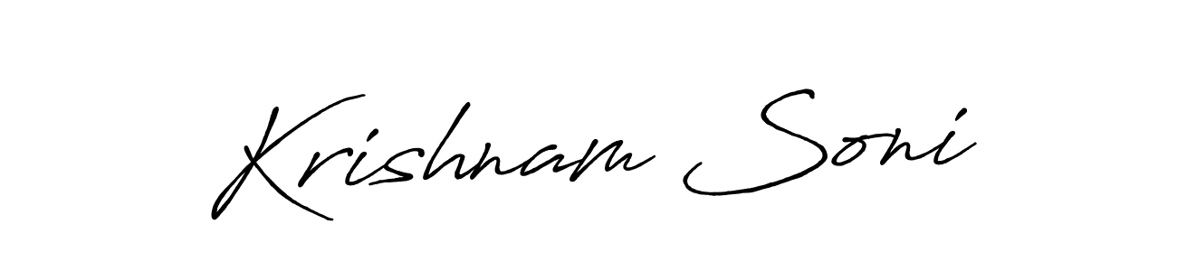 Antro_Vectra_Bolder is a professional signature style that is perfect for those who want to add a touch of class to their signature. It is also a great choice for those who want to make their signature more unique. Get Krishnam Soni name to fancy signature for free. Krishnam Soni signature style 7 images and pictures png