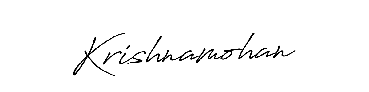 Make a beautiful signature design for name Krishnamohan. With this signature (Antro_Vectra_Bolder) style, you can create a handwritten signature for free. Krishnamohan signature style 7 images and pictures png