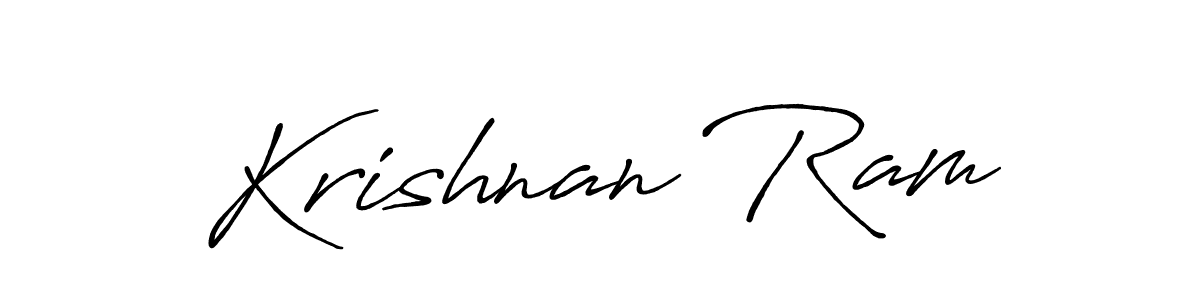 How to make Krishnan Ram name signature. Use Antro_Vectra_Bolder style for creating short signs online. This is the latest handwritten sign. Krishnan Ram signature style 7 images and pictures png