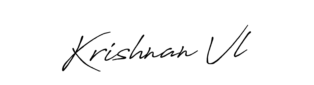 Create a beautiful signature design for name Krishnan Vl. With this signature (Antro_Vectra_Bolder) fonts, you can make a handwritten signature for free. Krishnan Vl signature style 7 images and pictures png