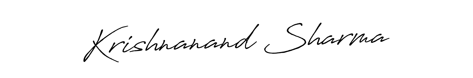 How to make Krishnanand Sharma name signature. Use Antro_Vectra_Bolder style for creating short signs online. This is the latest handwritten sign. Krishnanand Sharma signature style 7 images and pictures png