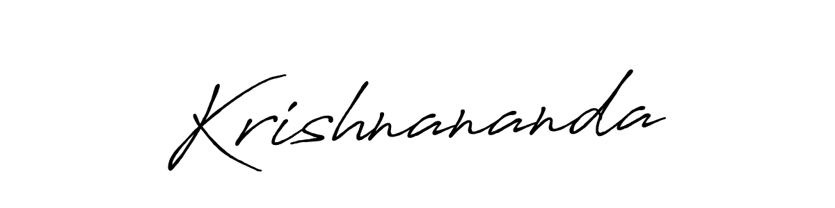 How to make Krishnananda name signature. Use Antro_Vectra_Bolder style for creating short signs online. This is the latest handwritten sign. Krishnananda signature style 7 images and pictures png