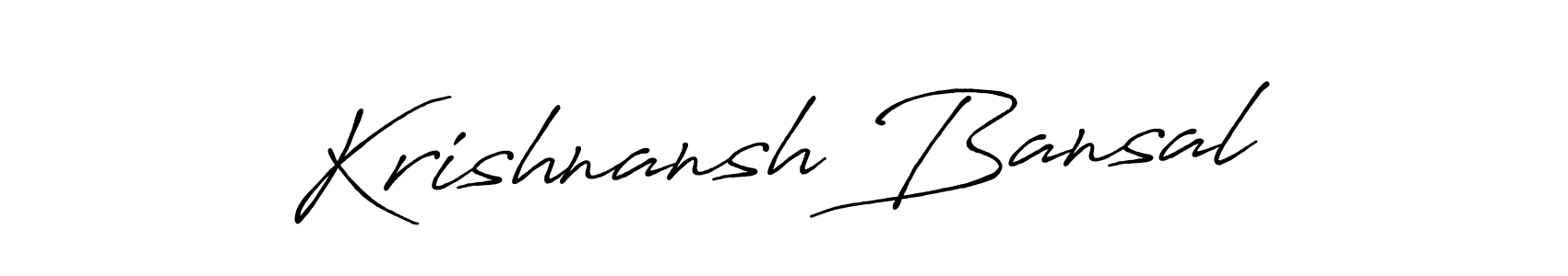 You should practise on your own different ways (Antro_Vectra_Bolder) to write your name (Krishnansh Bansal) in signature. don't let someone else do it for you. Krishnansh Bansal signature style 7 images and pictures png