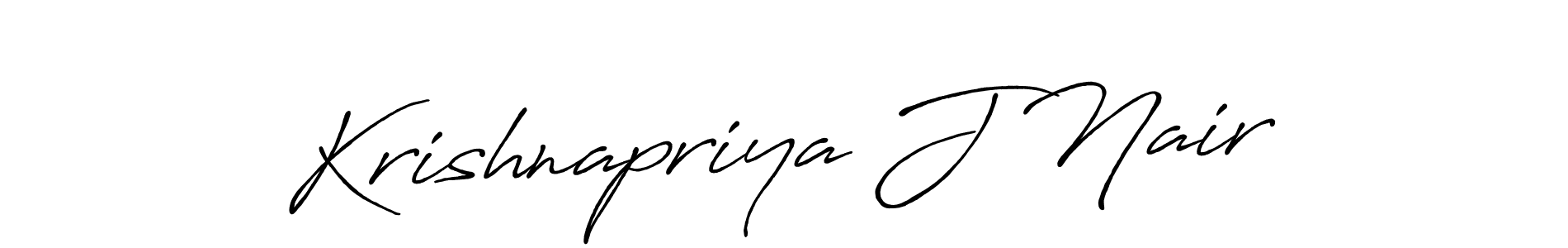 Make a beautiful signature design for name Krishnapriya J Nair. With this signature (Antro_Vectra_Bolder) style, you can create a handwritten signature for free. Krishnapriya J Nair signature style 7 images and pictures png