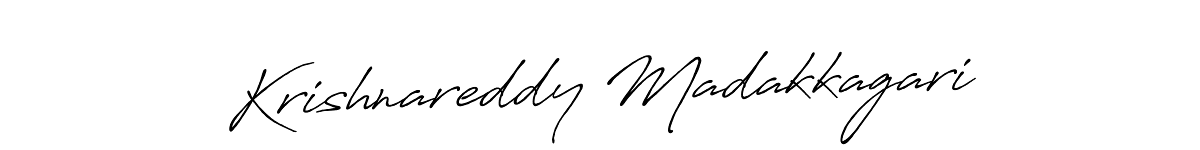 Create a beautiful signature design for name Krishnareddy Madakkagari. With this signature (Antro_Vectra_Bolder) fonts, you can make a handwritten signature for free. Krishnareddy Madakkagari signature style 7 images and pictures png