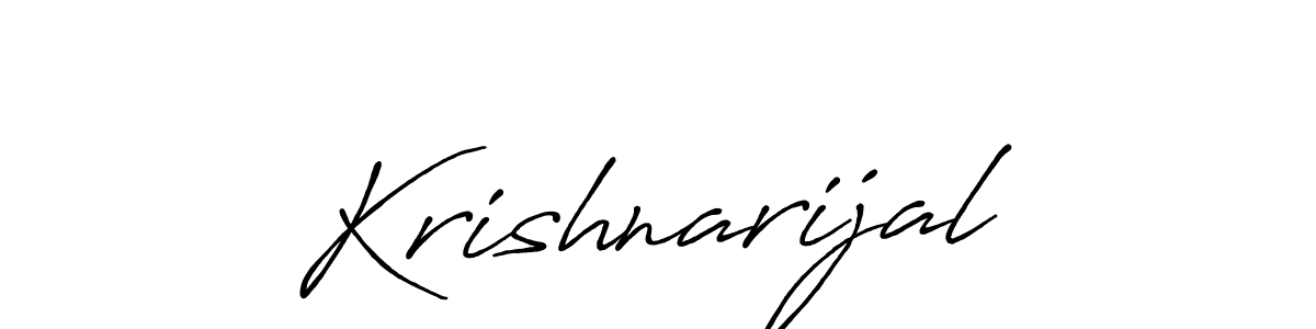 Make a beautiful signature design for name Krishnarijal. With this signature (Antro_Vectra_Bolder) style, you can create a handwritten signature for free. Krishnarijal signature style 7 images and pictures png