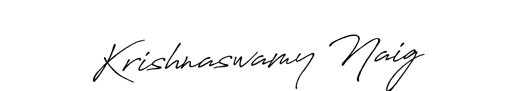 How to make Krishnaswamy Naig name signature. Use Antro_Vectra_Bolder style for creating short signs online. This is the latest handwritten sign. Krishnaswamy Naig signature style 7 images and pictures png