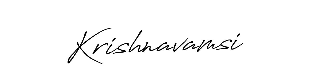 Make a beautiful signature design for name Krishnavamsi. With this signature (Antro_Vectra_Bolder) style, you can create a handwritten signature for free. Krishnavamsi signature style 7 images and pictures png