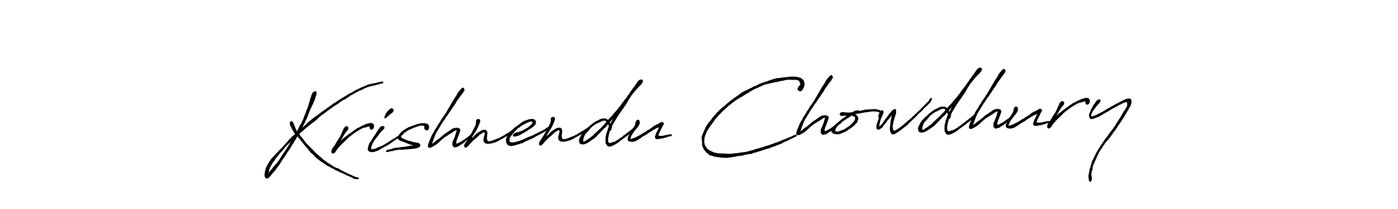 Make a beautiful signature design for name Krishnendu Chowdhury. With this signature (Antro_Vectra_Bolder) style, you can create a handwritten signature for free. Krishnendu Chowdhury signature style 7 images and pictures png