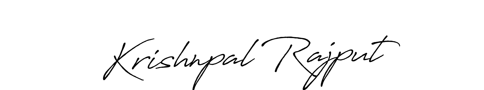 Make a beautiful signature design for name Krishnpal Rajput. With this signature (Antro_Vectra_Bolder) style, you can create a handwritten signature for free. Krishnpal Rajput signature style 7 images and pictures png