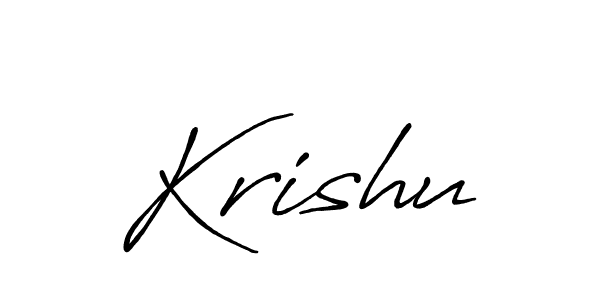 Make a beautiful signature design for name Krishu. With this signature (Antro_Vectra_Bolder) style, you can create a handwritten signature for free. Krishu signature style 7 images and pictures png