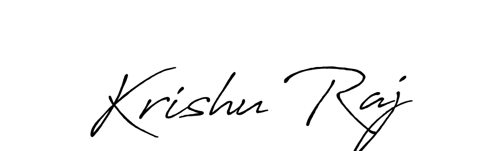 Similarly Antro_Vectra_Bolder is the best handwritten signature design. Signature creator online .You can use it as an online autograph creator for name Krishu Raj. Krishu Raj signature style 7 images and pictures png