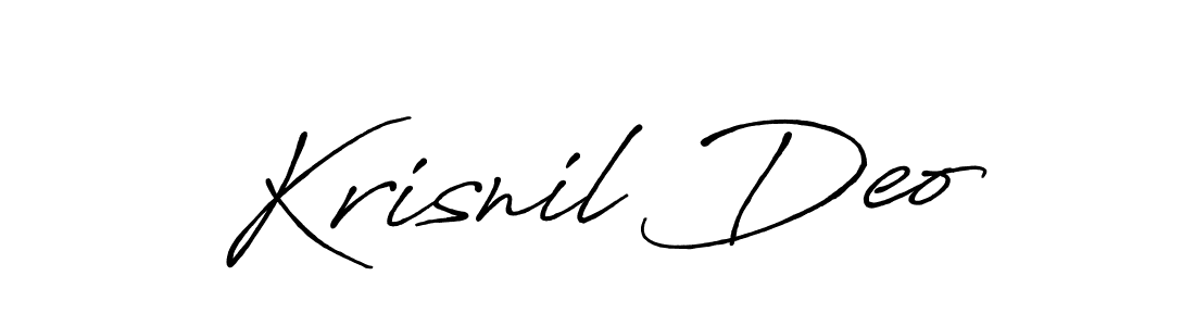 Krisnil Deo stylish signature style. Best Handwritten Sign (Antro_Vectra_Bolder) for my name. Handwritten Signature Collection Ideas for my name Krisnil Deo. Krisnil Deo signature style 7 images and pictures png