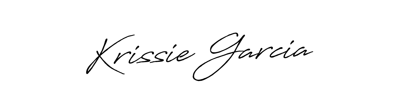 Make a beautiful signature design for name Krissie Garcia. With this signature (Antro_Vectra_Bolder) style, you can create a handwritten signature for free. Krissie Garcia signature style 7 images and pictures png