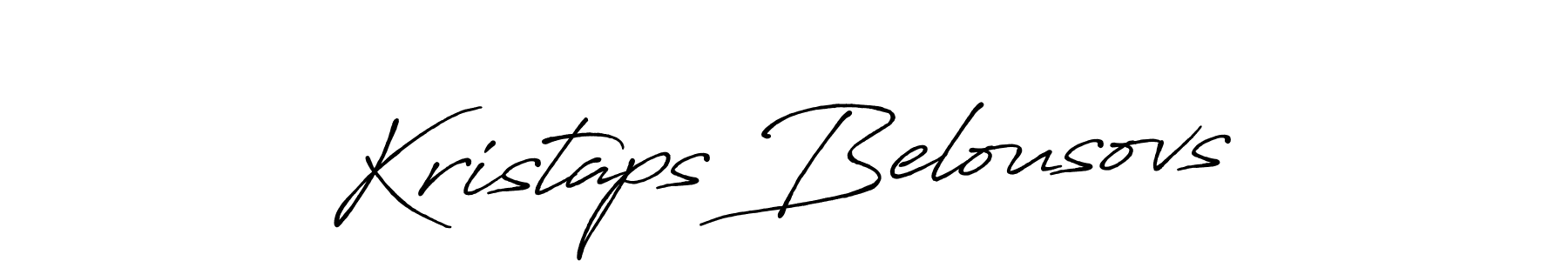 Create a beautiful signature design for name Kristaps Belousovs. With this signature (Antro_Vectra_Bolder) fonts, you can make a handwritten signature for free. Kristaps Belousovs signature style 7 images and pictures png