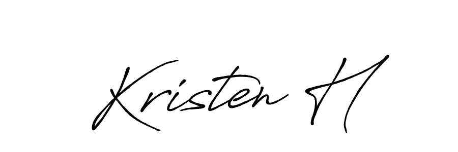 How to make Kristen H name signature. Use Antro_Vectra_Bolder style for creating short signs online. This is the latest handwritten sign. Kristen H signature style 7 images and pictures png