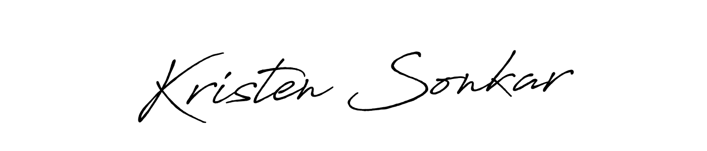 Create a beautiful signature design for name Kristen Sonkar. With this signature (Antro_Vectra_Bolder) fonts, you can make a handwritten signature for free. Kristen Sonkar signature style 7 images and pictures png