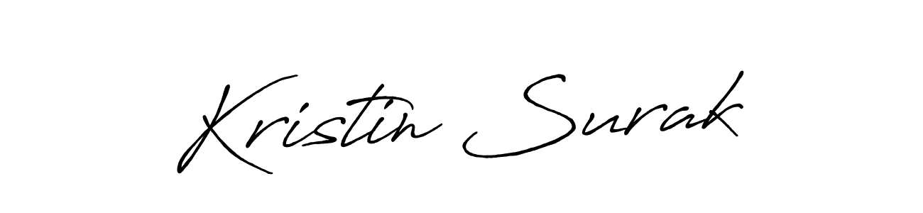 Make a short Kristin Surak signature style. Manage your documents anywhere anytime using Antro_Vectra_Bolder. Create and add eSignatures, submit forms, share and send files easily. Kristin Surak signature style 7 images and pictures png