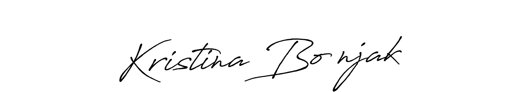 You should practise on your own different ways (Antro_Vectra_Bolder) to write your name (Kristina Bošnjak) in signature. don't let someone else do it for you. Kristina Bošnjak signature style 7 images and pictures png