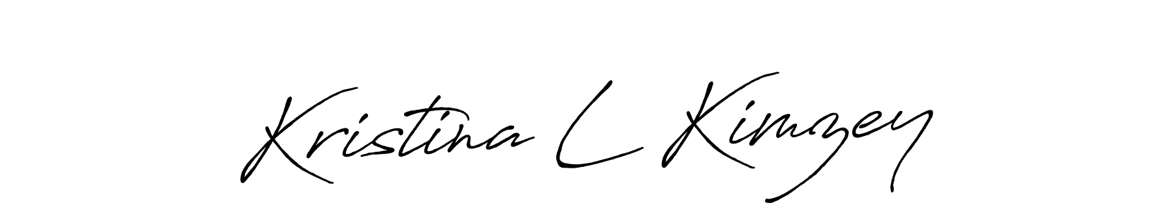 The best way (Antro_Vectra_Bolder) to make a short signature is to pick only two or three words in your name. The name Kristina L Kimzey include a total of six letters. For converting this name. Kristina L Kimzey signature style 7 images and pictures png