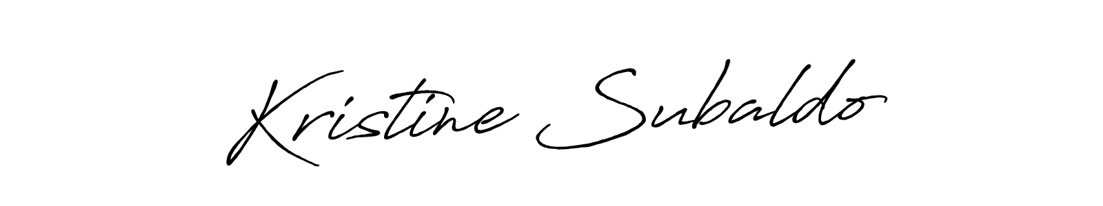 Kristine Subaldo stylish signature style. Best Handwritten Sign (Antro_Vectra_Bolder) for my name. Handwritten Signature Collection Ideas for my name Kristine Subaldo. Kristine Subaldo signature style 7 images and pictures png