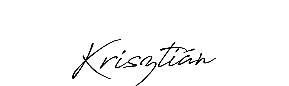 How to make Krisztián name signature. Use Antro_Vectra_Bolder style for creating short signs online. This is the latest handwritten sign. Krisztián signature style 7 images and pictures png