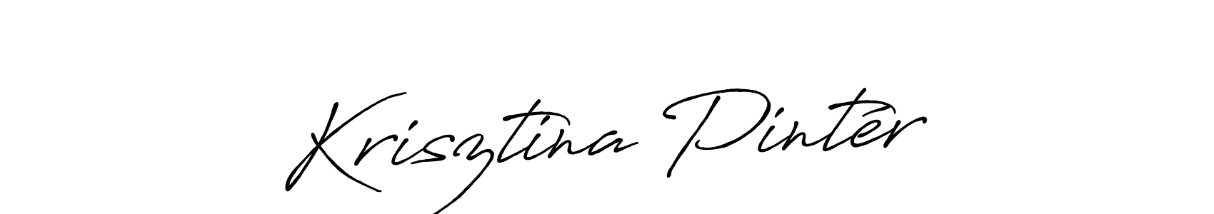 How to make Krisztina Pintér signature? Antro_Vectra_Bolder is a professional autograph style. Create handwritten signature for Krisztina Pintér name. Krisztina Pintér signature style 7 images and pictures png