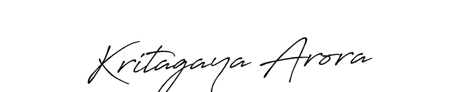 Make a beautiful signature design for name Kritagaya Arora. With this signature (Antro_Vectra_Bolder) style, you can create a handwritten signature for free. Kritagaya Arora signature style 7 images and pictures png