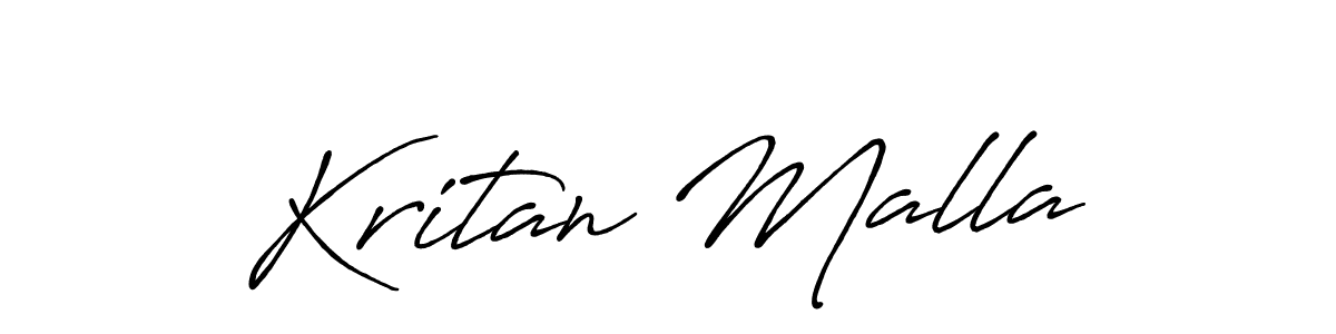 Create a beautiful signature design for name Kritan Malla. With this signature (Antro_Vectra_Bolder) fonts, you can make a handwritten signature for free. Kritan Malla signature style 7 images and pictures png