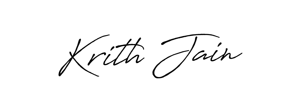 Make a beautiful signature design for name Krith Jain. With this signature (Antro_Vectra_Bolder) style, you can create a handwritten signature for free. Krith Jain signature style 7 images and pictures png