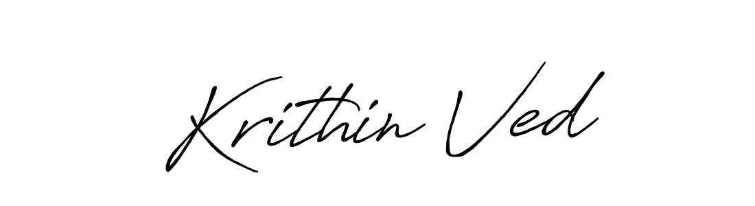 Create a beautiful signature design for name Krithin Ved. With this signature (Antro_Vectra_Bolder) fonts, you can make a handwritten signature for free. Krithin Ved signature style 7 images and pictures png