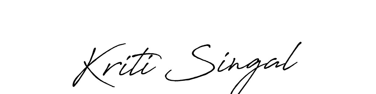 How to make Kriti Singal signature? Antro_Vectra_Bolder is a professional autograph style. Create handwritten signature for Kriti Singal name. Kriti Singal signature style 7 images and pictures png