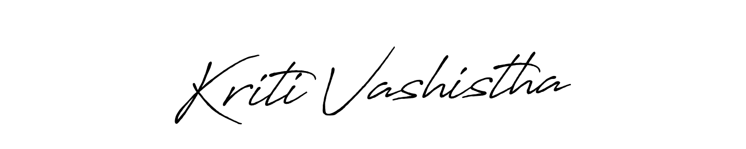 Make a beautiful signature design for name Kriti Vashistha. With this signature (Antro_Vectra_Bolder) style, you can create a handwritten signature for free. Kriti Vashistha signature style 7 images and pictures png