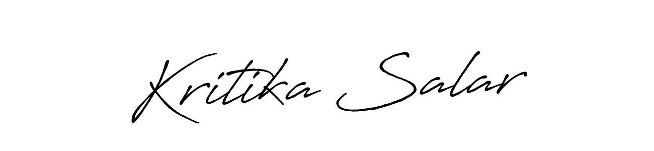 Create a beautiful signature design for name Kritika Salar. With this signature (Antro_Vectra_Bolder) fonts, you can make a handwritten signature for free. Kritika Salar signature style 7 images and pictures png