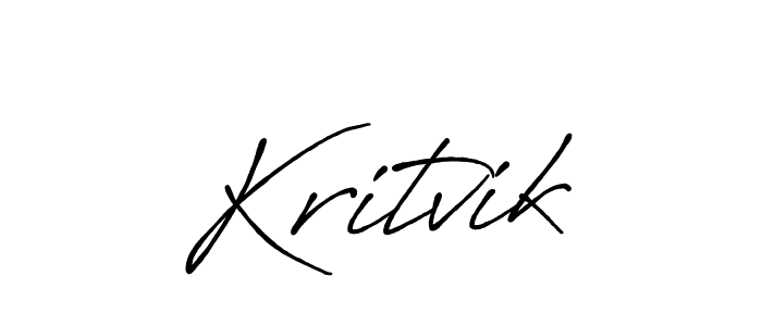 Use a signature maker to create a handwritten signature online. With this signature software, you can design (Antro_Vectra_Bolder) your own signature for name Kritvik. Kritvik signature style 7 images and pictures png