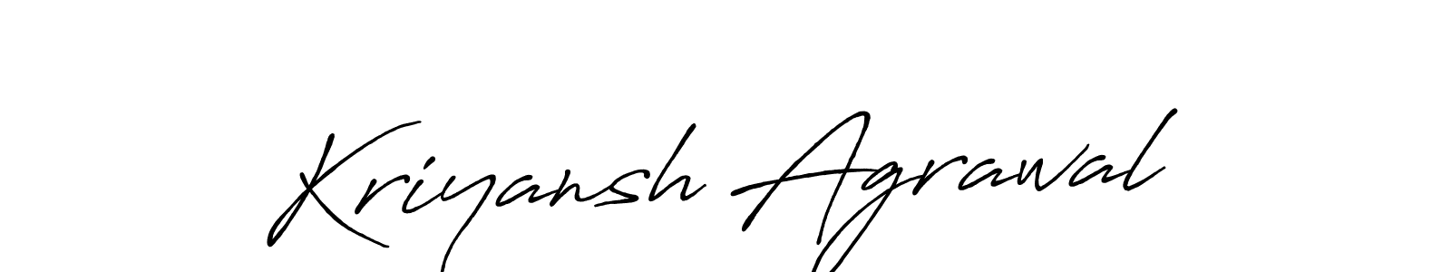 Make a beautiful signature design for name Kriyansh Agrawal. With this signature (Antro_Vectra_Bolder) style, you can create a handwritten signature for free. Kriyansh Agrawal signature style 7 images and pictures png