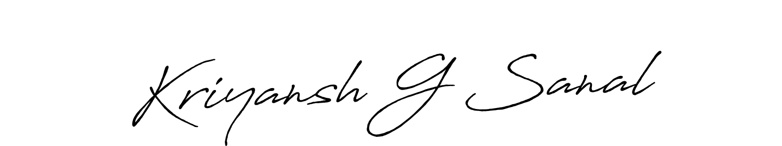 How to make Kriyansh G Sanal name signature. Use Antro_Vectra_Bolder style for creating short signs online. This is the latest handwritten sign. Kriyansh G Sanal signature style 7 images and pictures png