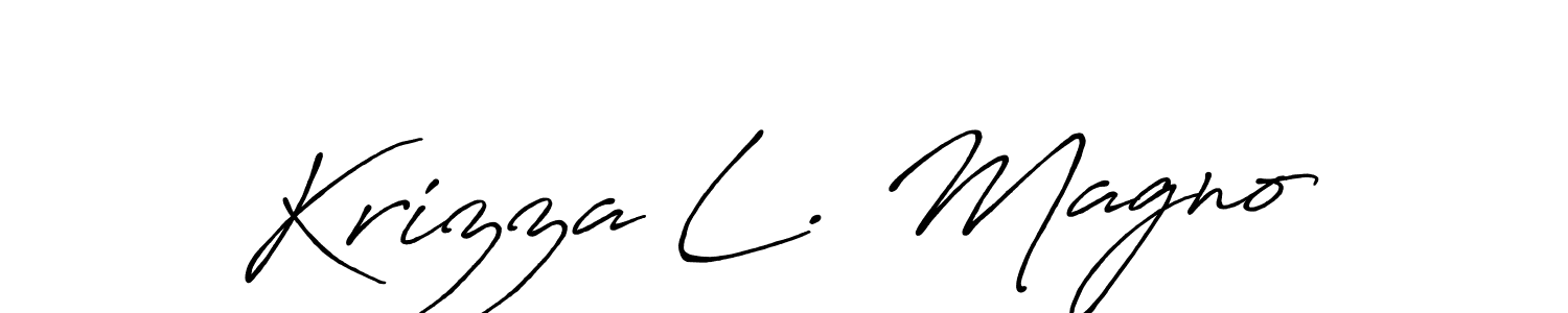 Make a beautiful signature design for name Krizza L. Magno. With this signature (Antro_Vectra_Bolder) style, you can create a handwritten signature for free. Krizza L. Magno signature style 7 images and pictures png