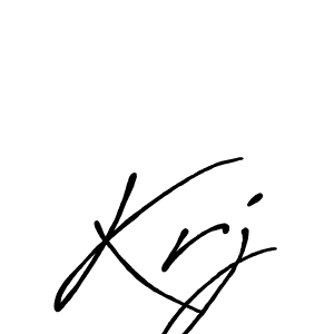 The best way (Antro_Vectra_Bolder) to make a short signature is to pick only two or three words in your name. The name Krj include a total of six letters. For converting this name. Krj signature style 7 images and pictures png