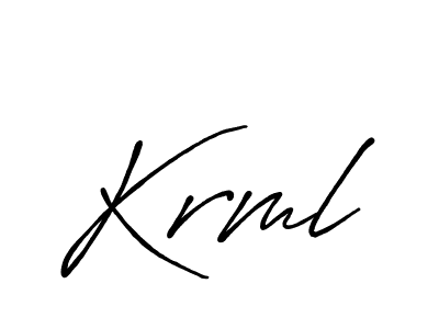 Use a signature maker to create a handwritten signature online. With this signature software, you can design (Antro_Vectra_Bolder) your own signature for name Krml. Krml signature style 7 images and pictures png