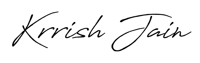 A timeless handwritten aesthetic for Krrish Jain. The Antro_Vectra_Bolder font gives your signature a handcrafted feel with natural curves. Krrish Jain signature style 7 images and pictures png
