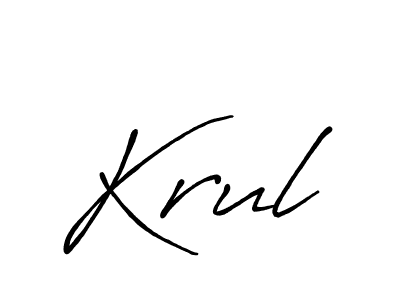 How to make Krul signature? Antro_Vectra_Bolder is a professional autograph style. Create handwritten signature for Krul name. Krul signature style 7 images and pictures png