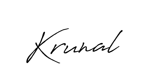 Use a signature maker to create a handwritten signature online. With this signature software, you can design (Antro_Vectra_Bolder) your own signature for name Krunal. Krunal signature style 7 images and pictures png