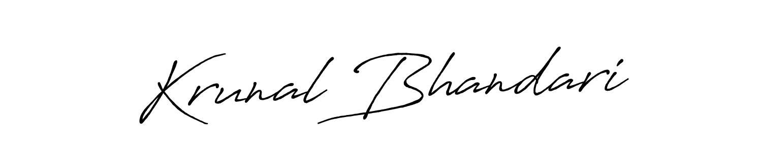 It looks lik you need a new signature style for name Krunal Bhandari. Design unique handwritten (Antro_Vectra_Bolder) signature with our free signature maker in just a few clicks. Krunal Bhandari signature style 7 images and pictures png
