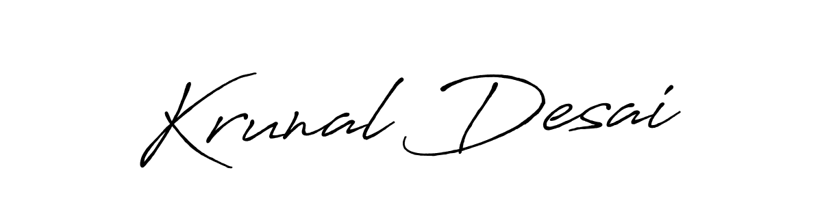 How to make Krunal Desai signature? Antro_Vectra_Bolder is a professional autograph style. Create handwritten signature for Krunal Desai name. Krunal Desai signature style 7 images and pictures png